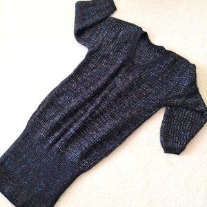 vintage 80s Benetton metallic chunky cable knit sweater dress NWOT